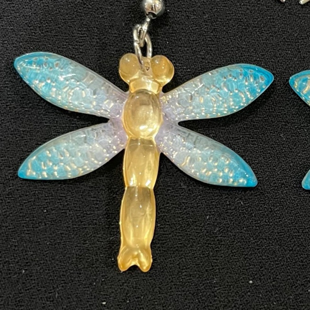 Dragonfly Sparkle Dangle Earrings - Picture 2 of 4